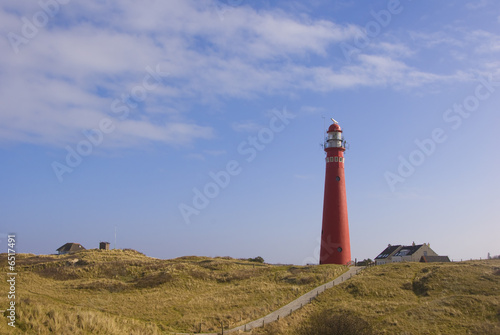 Red Lighthouse in Dunes photo
