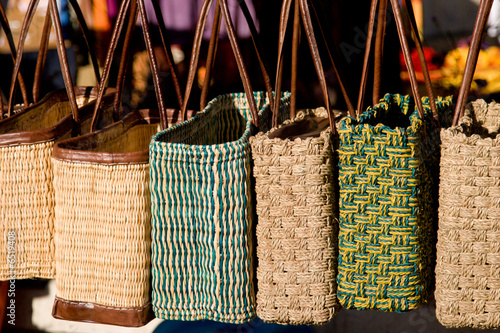 Tote Bags in a French Market