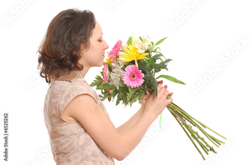 woman with flowers