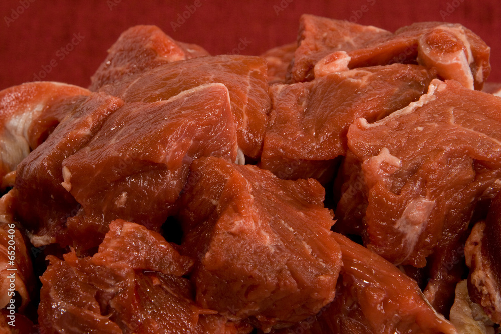 Diced Beef Steak Close up Diced Beef Steak Close up