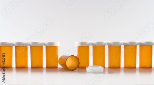 Pill Bottles in a Row