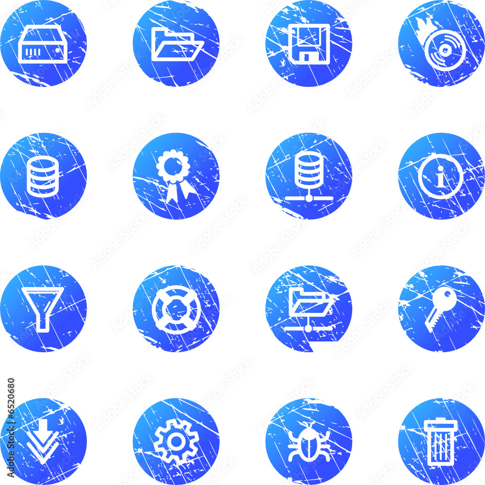 blue grunge server icons