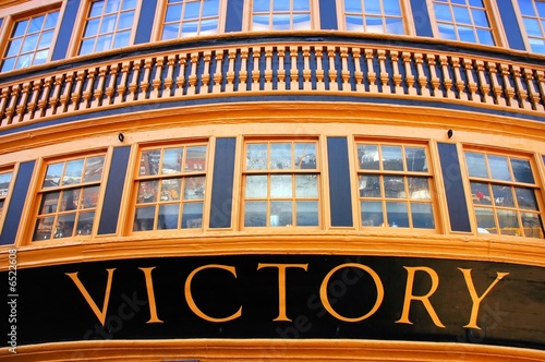 Rear end view of Admiral Nelson's flagship H.M.S. Victory photo