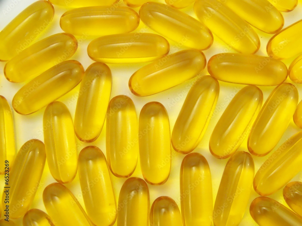 Flax Seed Oil Capsules, Horizontal Flax Seed Oil Capsules, Horizontal