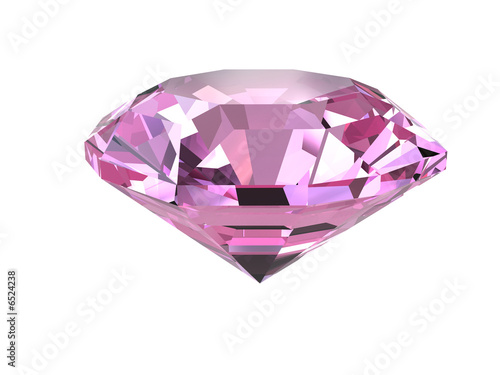 Pink diamond on white background
