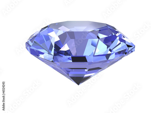 Blue diamond on white background