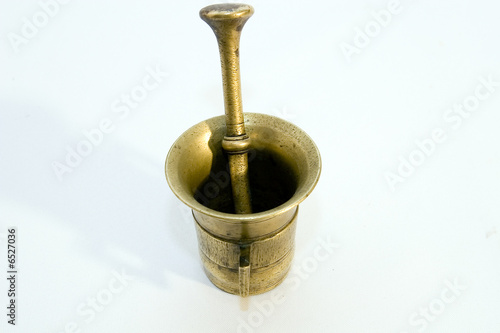 Brass mortar and pestle