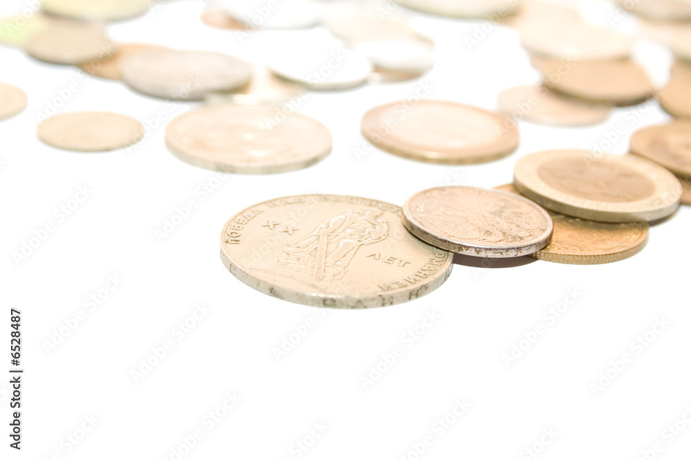 old antique metallic money on isolated background old antique metallic money on isolated background