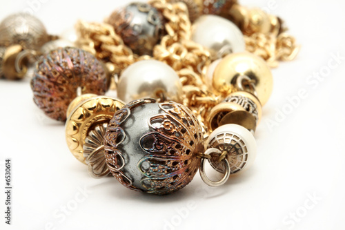 Golden chain on white background