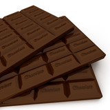Close-up shot on three chocolate tablets