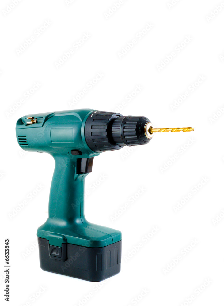 Building tools. drill. Isolation on white