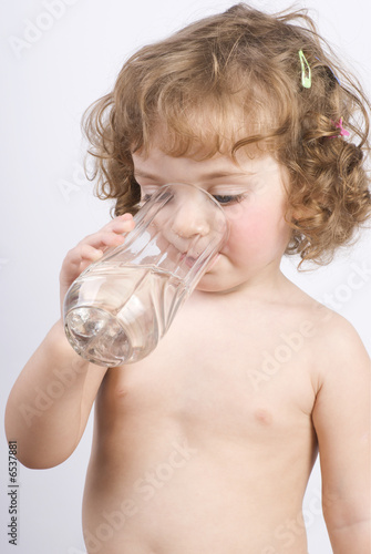  girl drinks water