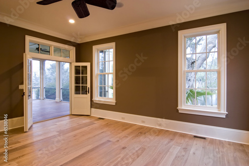 large bedroom with porch