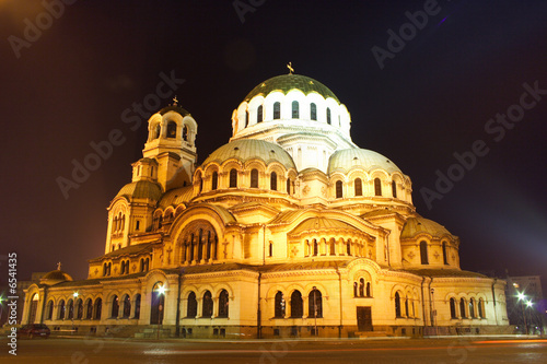 The biggest cathedral in Bulgaria by night