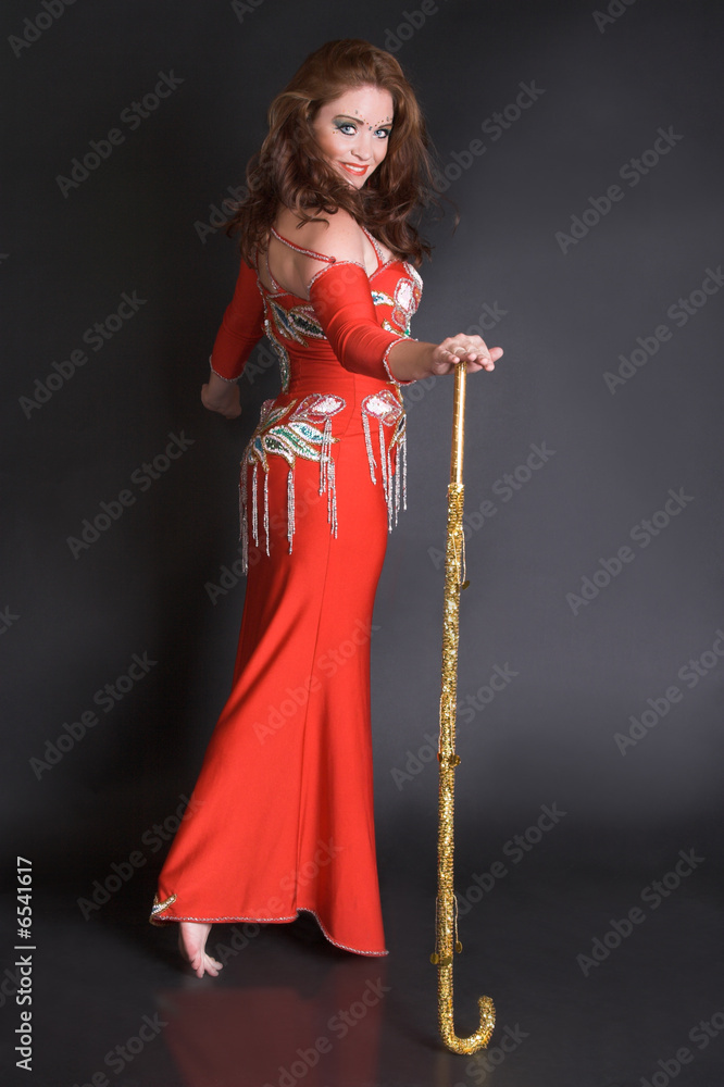 Belly Dancer with cane Belly Dancer with cane