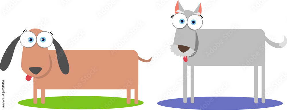 Fototapeta premium Cartoon dogs with big eye