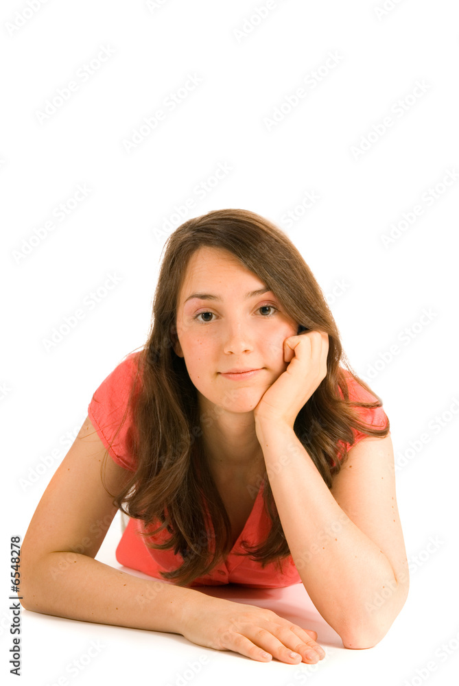 Thinking young woman isolated on white background Thinking young woman isolated on white background