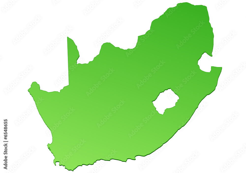 Carte d'Afrique du Sud verte