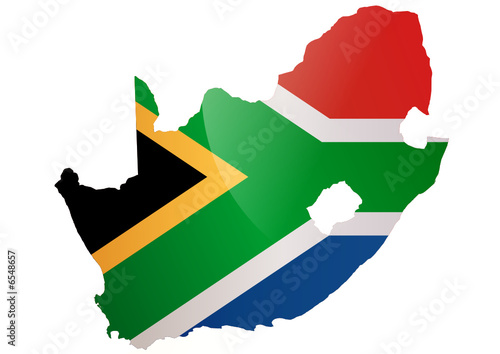 Carte d'Afrique du Sud (drapeau métal)