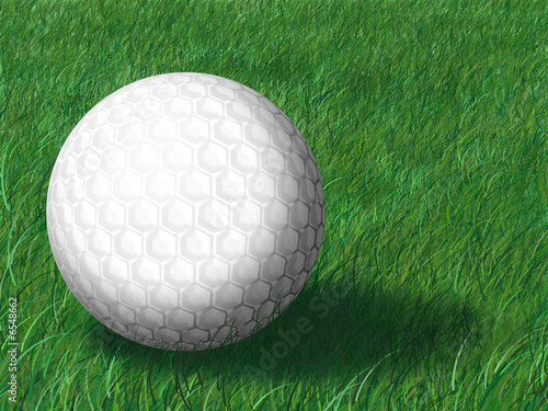 Golf ball on a grass
