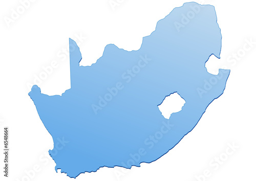 Carte d'Afrique du Sud bleu