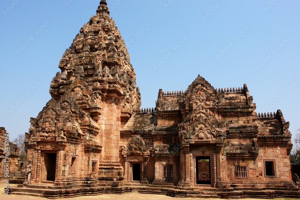 architecture et ruines khmer, phanom rung, issan, thailande