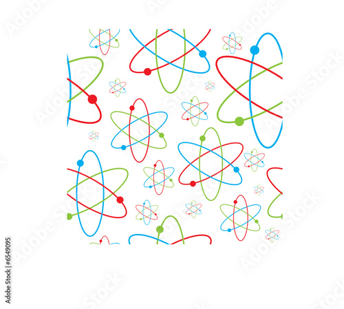 science inspired background with a repeating atom image