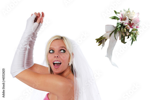 Εκτύπωση καμβά Bride tossing the bouquet