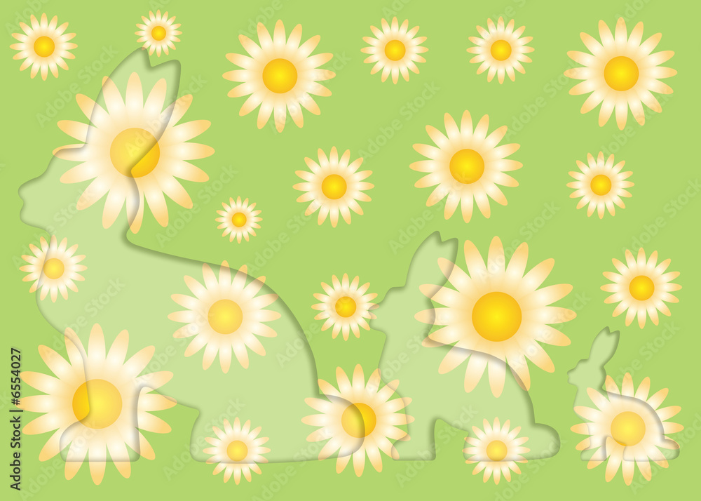 Hase, Blume, Hintergrund Hase, Blume, Hintergrund