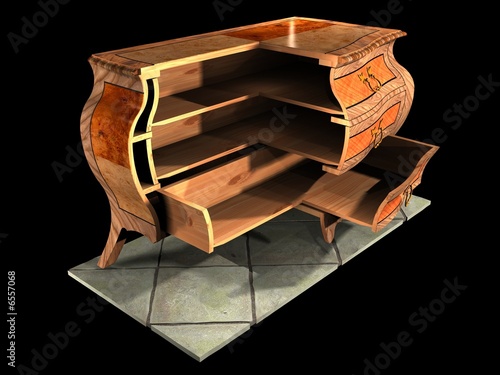 baroque commode, vertical section