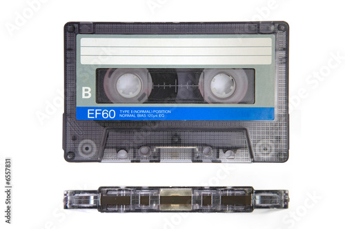 Retro audio cassette isolated on white