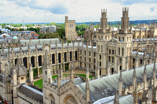 Oxford University All Souls College Spires and Courtyard photo