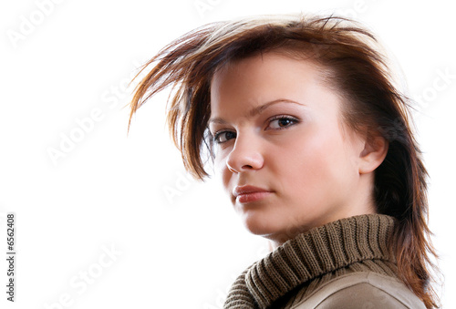 Woman on white background photo