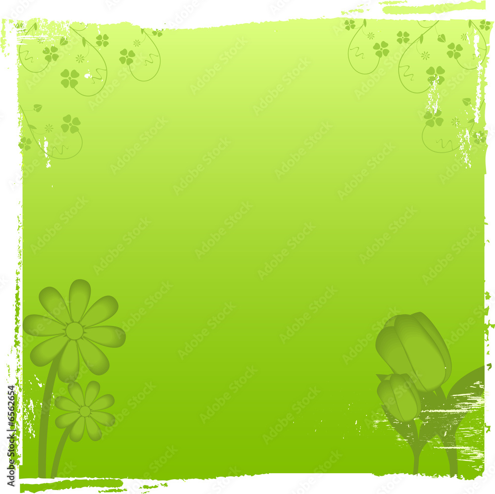 Vintage spring green flower background