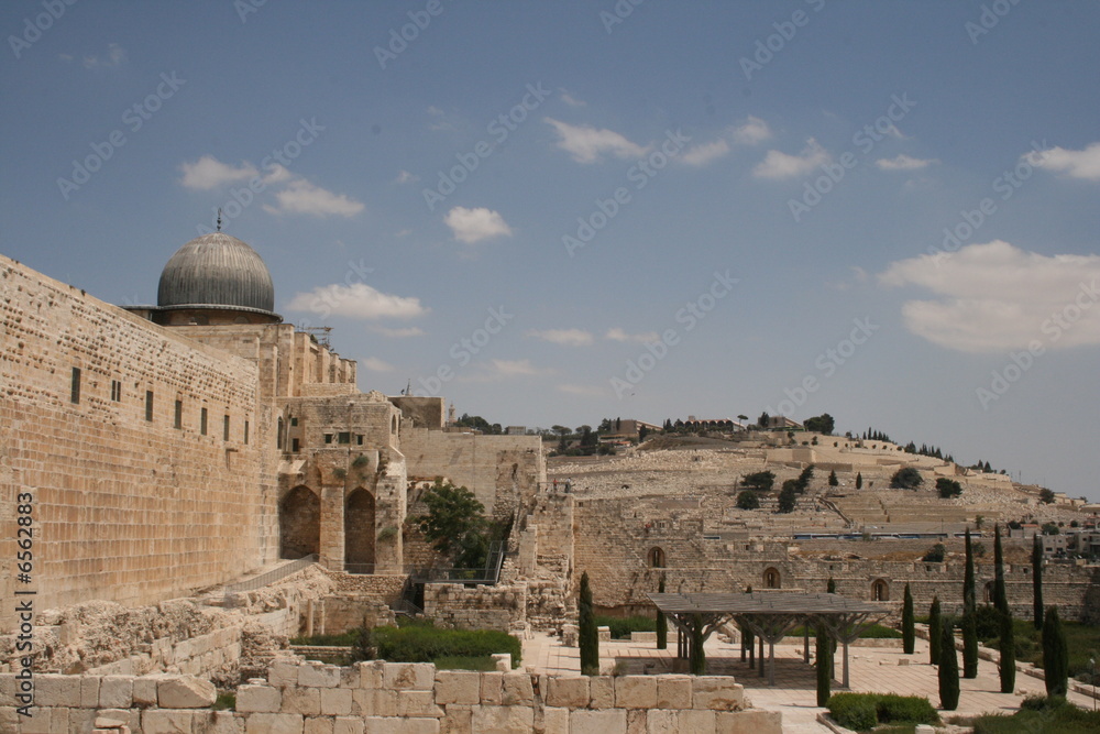 jérusalem,mont des oliviers et mosquée al-aqsa