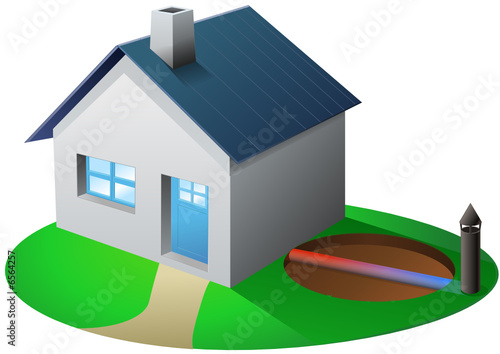 Maison et puit canadien