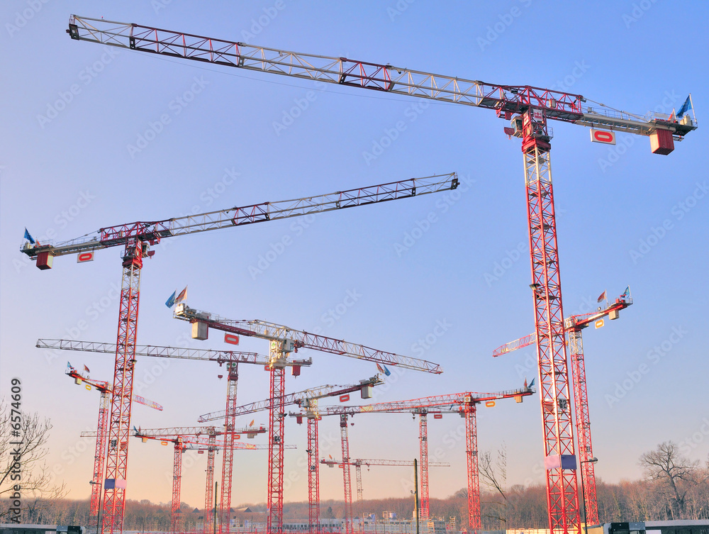 Cranes on a construction site