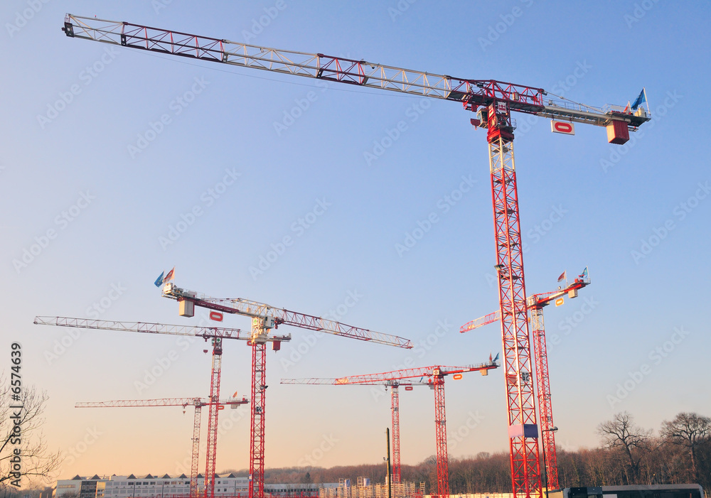 Cranes on a construction site