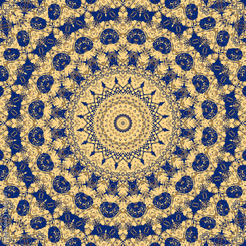 Maya geometrical fantasy - blue yellow