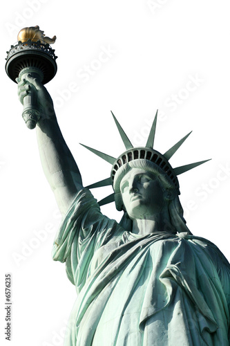 Statue of Liberty Top Half Portrait isolated