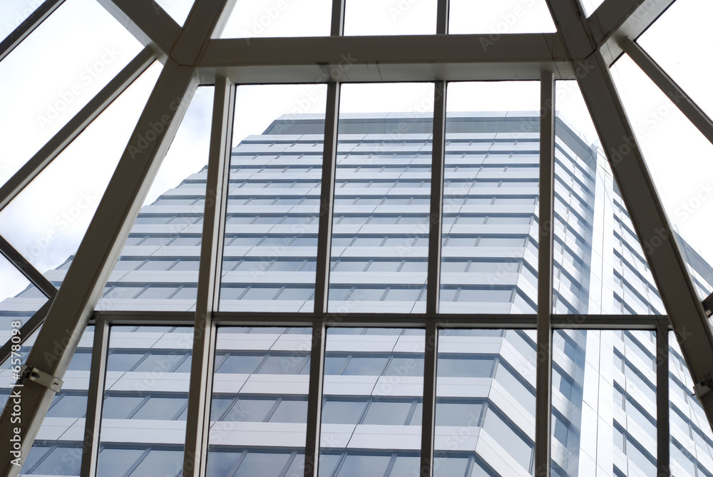 High-rise building through skylight High-rise building through skylight