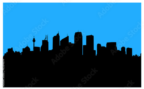 Skyline Sydney - blue