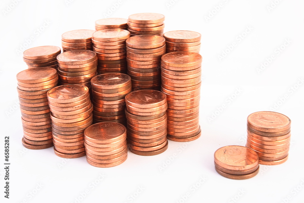 coins isolated on white background coins isolated on white background