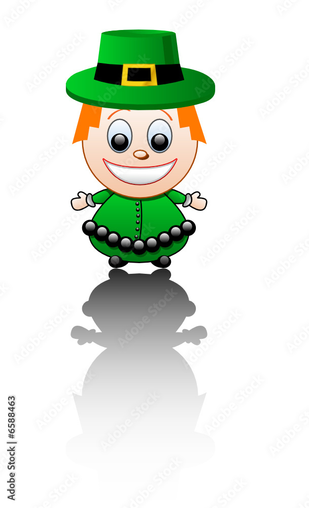 Vector illustration of a boy dressed in green