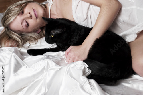 Woman with cat