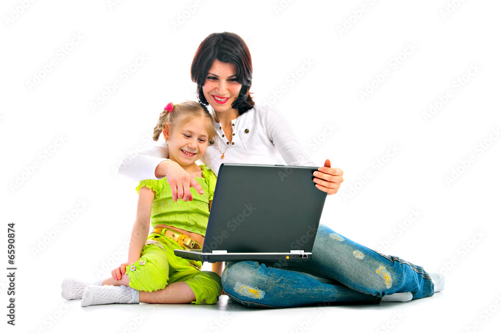 ma and daughter with laptop ma and daughter with laptop