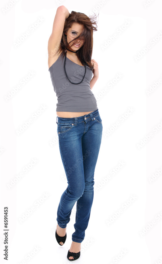 lække flydende Velsigne Sexy girl in blue jeans Stock Photo | Adobe Stock