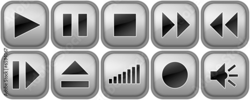 Set of buttons for music player