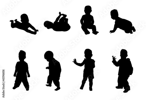 silhouettes of children