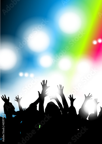 Happy people having fun at concert